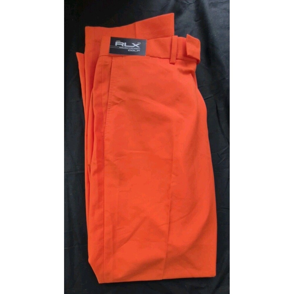 NWT RLX Ralph Lauren Performance Golf Pants Mens Size 34x32 Orange Straight Leg